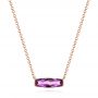 14k Rose Gold Elongated Cushion Cut Amethyst Pendant - Three-Quarter View -  105410 - Thumbnail