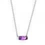 14k White Gold 14k White Gold Elongated Cushion Cut Amethyst Pendant - Flat View -  105410 - Thumbnail