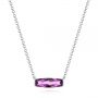 14k White Gold 14k White Gold Elongated Cushion Cut Amethyst Pendant - Three-Quarter View -  105410 - Thumbnail