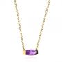 18k Yellow Gold 18k Yellow Gold Elongated Cushion Cut Amethyst Pendant - Flat View -  105410 - Thumbnail
