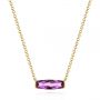 18k Yellow Gold 18k Yellow Gold Elongated Cushion Cut Amethyst Pendant - Three-Quarter View -  105410 - Thumbnail
