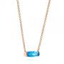 18k Rose Gold 18k Rose Gold Elongated Cushion Cut Blue Topaz Pendant - Flat View -  105438 - Thumbnail