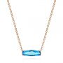 18k Rose Gold Elongated Cushion Cut Blue Topaz Pendant