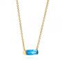 14k Yellow Gold 14k Yellow Gold Elongated Cushion Cut Blue Topaz Pendant - Flat View -  105438 - Thumbnail