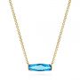 14k Yellow Gold Elongated Cushion Cut Blue Topaz Pendant