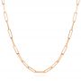 18k Rose Gold 18k Rose Gold Elongated Flat Link Chain - Three-Quarter View -  105996 - Thumbnail