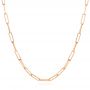 14k Rose Gold 14k Rose Gold Elongated Flat Link Chain - Three-Quarter View -  105996 - Thumbnail