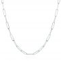 14k White Gold 14k White Gold Elongated Flat Link Chain - Three-Quarter View -  105996 - Thumbnail