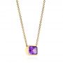 14k Yellow Gold 14k Yellow Gold Emerald Cut Amethyst Pendant - Flat View -  106543 - Thumbnail