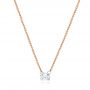 14k Rose Gold 14k Rose Gold Emerald-cut Drilled Diamond Necklace - Flat View -  106695 - Thumbnail