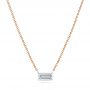 14k Rose Gold 14k Rose Gold Emerald-cut Drilled Diamond Necklace - Three-Quarter View -  106695 - Thumbnail