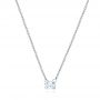  Platinum Platinum Emerald-cut Drilled Diamond Necklace - Flat View -  106695 - Thumbnail