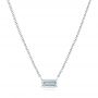 18k White Gold 18k White Gold Emerald-cut Drilled Diamond Necklace - Three-Quarter View -  106695 - Thumbnail