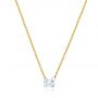  Yellow Gold Yellow Gold Emerald-cut Drilled Diamond Necklace - Flat View -  106695 - Thumbnail