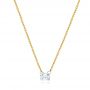 18k Yellow Gold 18k Yellow Gold Emerald-cut Drilled Diamond Necklace - Flat View -  106695 - Thumbnail