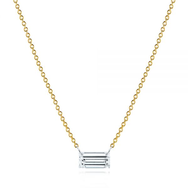 Emerald-Cut Drilled Diamond Necklace - reference design
