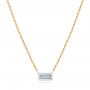  Yellow Gold Yellow Gold Emerald-cut Drilled Diamond Necklace - Three-Quarter View -  106695 - Thumbnail