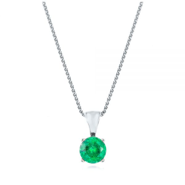  Platinum Platinum Emerald Pendant - Three-Quarter View -  106467