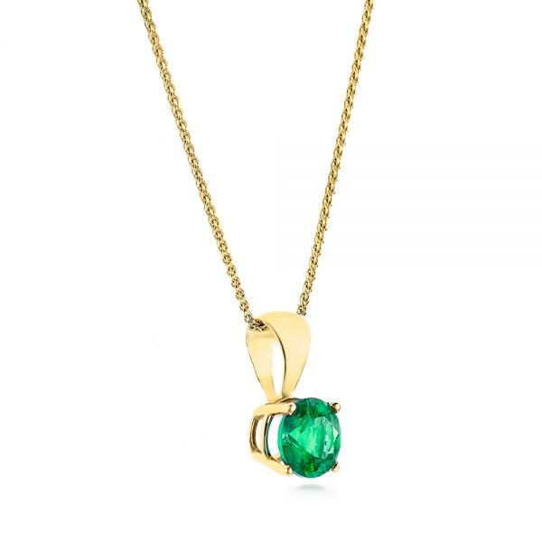 14k Yellow Gold 14k Yellow Gold Emerald Pendant - Flat View -  106467