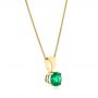  14K Gold Emerald Pendant - Flat View -  106467 - Thumbnail