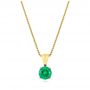  14K Gold Emerald Pendant - Three-Quarter View -  106467 - Thumbnail
