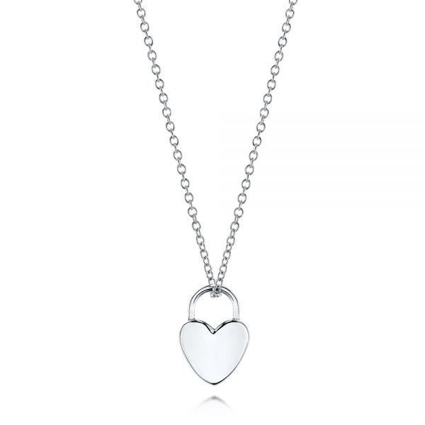 Engravable Heart Lock Pendant - Image