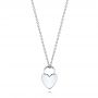 14k White Gold Engravable Heart Lock Pendant - Three-Quarter View -  106154 - Thumbnail