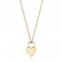 18k Yellow Gold 18k Yellow Gold Engravable Heart Lock Pendant - Three-Quarter View -  106154 - Thumbnail