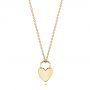 14k Yellow Gold 14k Yellow Gold Engravable Heart Lock Pendant - Three-Quarter View -  106154 - Thumbnail