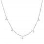 18k White Gold 18k White Gold Floating Diamond Necklace - Three-Quarter View -  106507 - Thumbnail