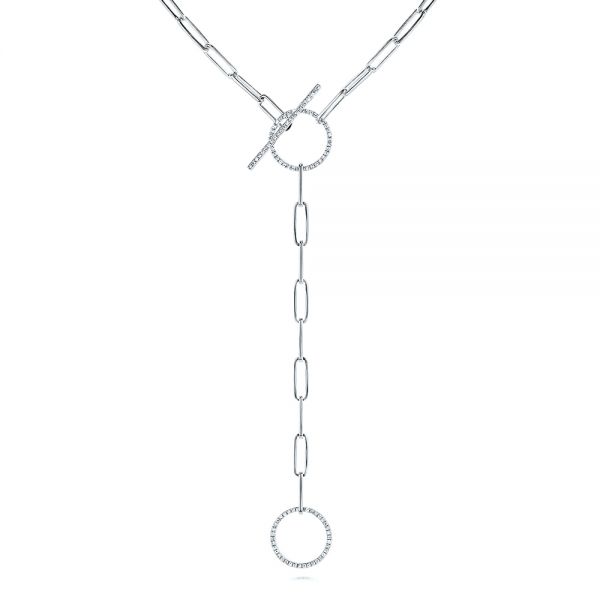  Platinum Platinum Floating Diamond Necklace - Three-Quarter View -  106515