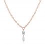18k Rose Gold 18k Rose Gold Floating Marquise Diamond Necklace - Three-Quarter View -  106994 - Thumbnail