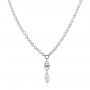 14k White Gold 14k White Gold Floating Marquise Diamond Necklace - Three-Quarter View -  106994 - Thumbnail