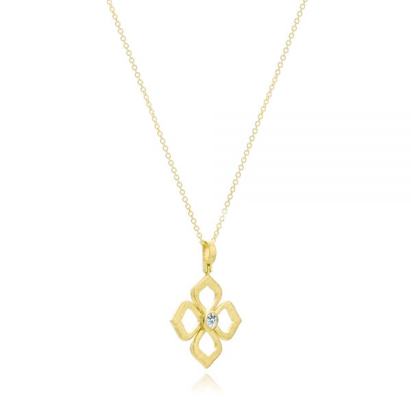 Floral Diamond Pendant - Flat View -  107251