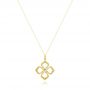 Floral Diamond Pendant - Three-Quarter View -  107251 - Thumbnail