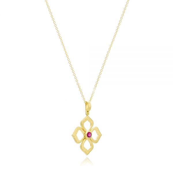 Floral Ruby Pendant - Flat View -  107252