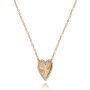 18k Rose Gold 18k Rose Gold Fluted Heart Diamond Necklace - Flat View -  107762 - Thumbnail