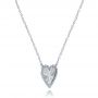 18k White Gold 18k White Gold Fluted Heart Diamond Necklace - Flat View -  107762 - Thumbnail