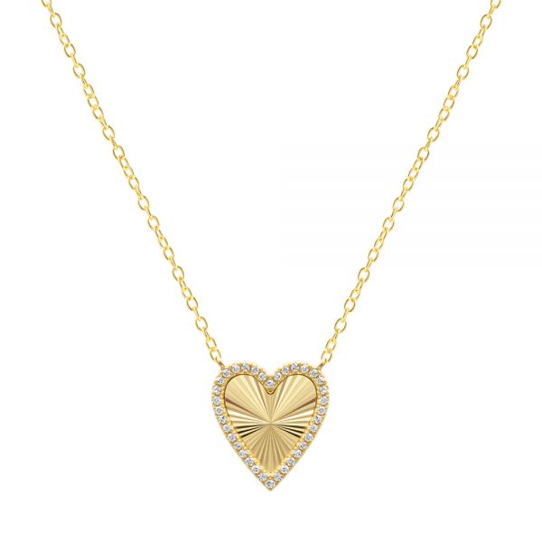 Fluted Heart Diamond Necklace - reference design