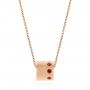 18k Rose Gold 18k Rose Gold Fortuna Slide Necklace With Orange Sapphires - Three-Quarter View -  105818 - Thumbnail
