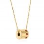 14k Yellow Gold Fortuna Slide Necklace With Orange Sapphires - Flat View -  105818 - Thumbnail