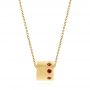 14k Yellow Gold Fortuna Slide Necklace With Orange Sapphires - Three-Quarter View -  105818 - Thumbnail