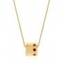 14k Yellow Gold Fortuna Slide Necklace With Orange Sapphires - Three-Quarter View -  105818 - Thumbnail