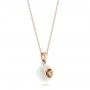 14k Rose Gold 14k Rose Gold Fresh Carved White Pearl Pendant - Flat View -  103253 - Thumbnail