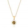 18k Yellow Gold Fresh Carved White Pearl Pendant