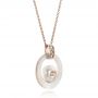 18k Rose Gold 18k Rose Gold Fresh White Pearl And Diamond Pendant - Flat View -  101118 - Thumbnail
