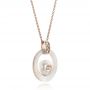 14k Rose Gold 14k Rose Gold Fresh White Pearl And Diamond Pendant - Flat View -  101118 - Thumbnail