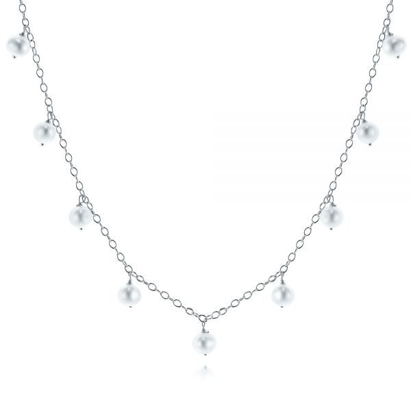  Platinum Platinum Freshwater Cultured Pearl Necklace - Three-Quarter View -  106153 - Thumbnail