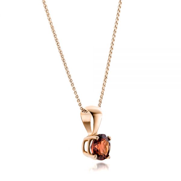 14k Rose Gold 14k Rose Gold Garnet Pendant - Flat View -  100964