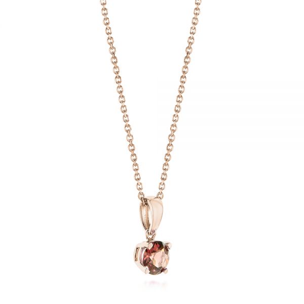 14k Rose Gold 14k Rose Gold Garnet Pendant - Front View -  103710